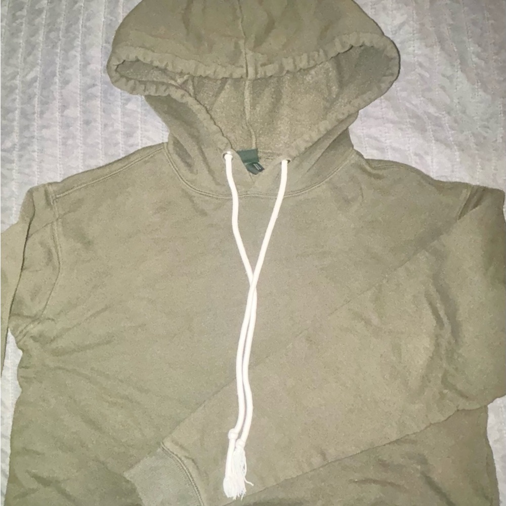 Wild Fable Olive Hoodie with White Drawstring